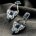 Blue Sodalite Pave Convertible Earrings